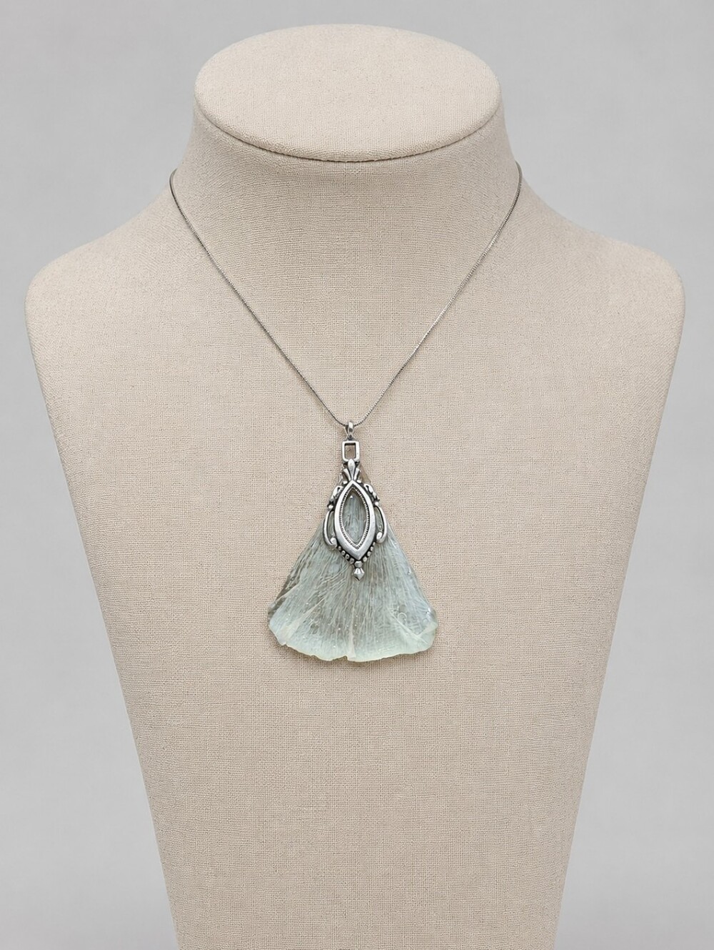 Unique Whimsigoth Silver Nordic Design Transluscent Fan Festival Pendant